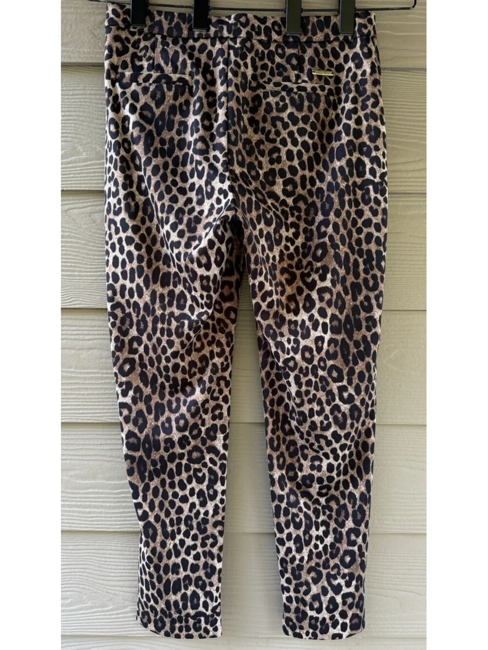 Michael Kors Women's Dark Camel Brown Leopard Print Pull On Leggings Size M
